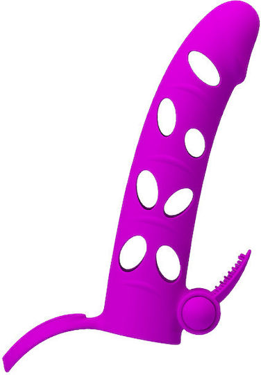 Pretty Love Penis Extension with Vibration Purple 17cm