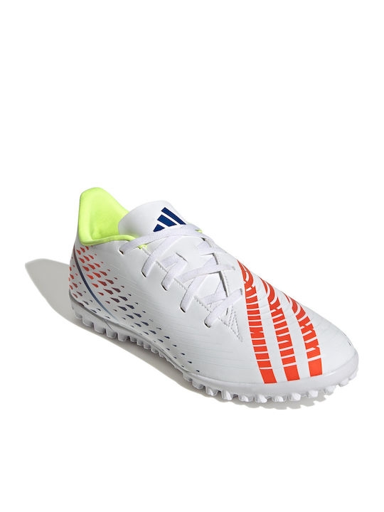 adidas Predator Edge.4 Football Shoes with Molded Cleats Cloud White / Solar Yellow / Power Blue