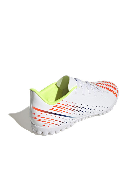 adidas Predator Edge.4 Football Shoes with Molded Cleats Cloud White / Solar Yellow / Power Blue