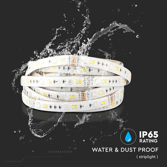 V-TAC Waterproof Smart LED Strip Wi-Fi 12V Adjustable White Light 5m Type SMD5050 with Power Supply & Remote Control