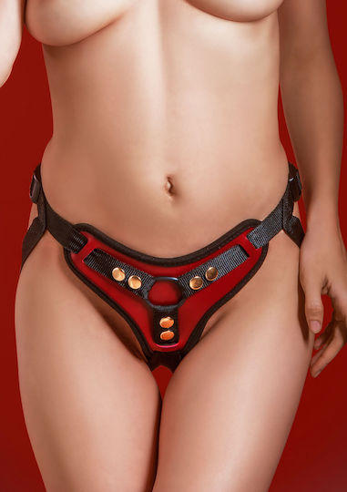 Taboom Strap-On Harness Harnașament în culoarea Black / Red