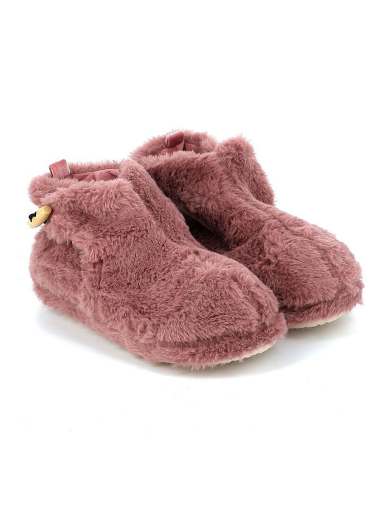 De Fonseca Closed-Back Women's Slippers with Fur Dark Pink