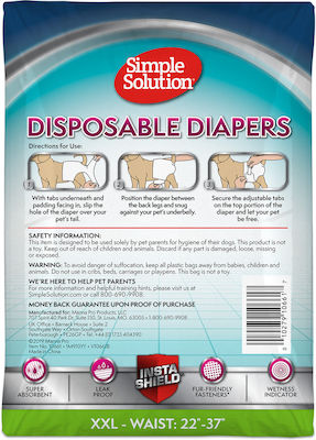 Simple Solution Disposable Diapers Female Πάνα Βρακάκι Σκύλου XXLarge 59 - 94cm 12τμχ