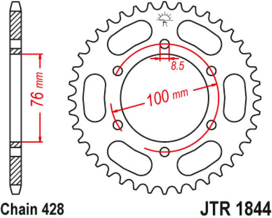 JT Sprockets Γρανάζι Πίσω 48 Δοντιών για Yamaha MT-125 / YZF 125 R