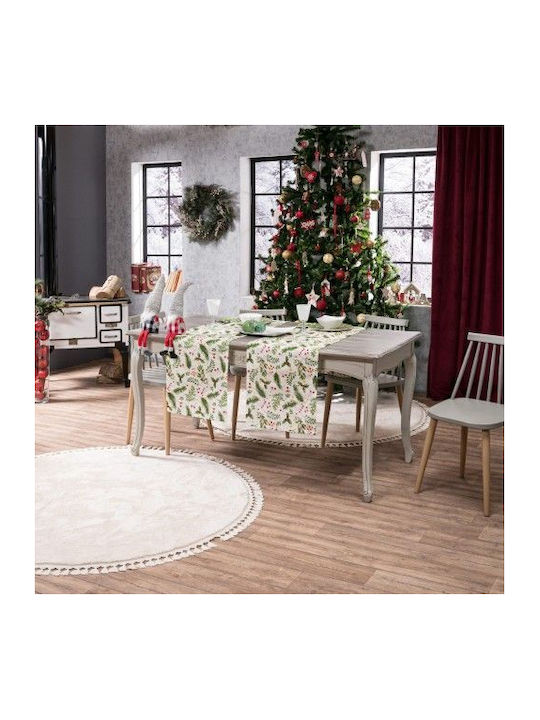 Teoran Weihnachtlich Tischtuch Läufer Stoff Grün L160xB40cm.