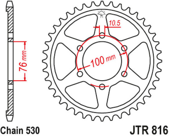 JT Sprockets Заден зъбен колело 45 Зъби за Suzuki GSF 1200 Бандит 1995-2005