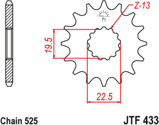 JT Sprockets Pinion față 14 Dinți pentru Suzuki GSF 400 Bandit - GSF 400 Bandit 1990-1996