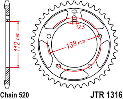 JT Sprockets Rear Sprocket 39 Teeth for Honda Integra 700 / Integra 750