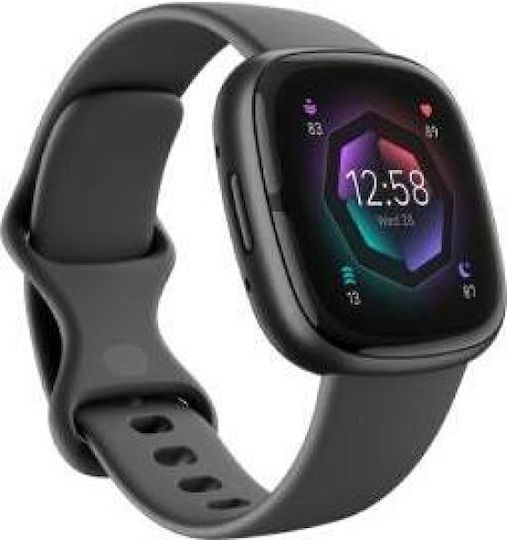Fitbit Sense 2 Aluminium Wasserdicht Smartwatch mit Pulsmesser (Shadow Grey / Graphite)