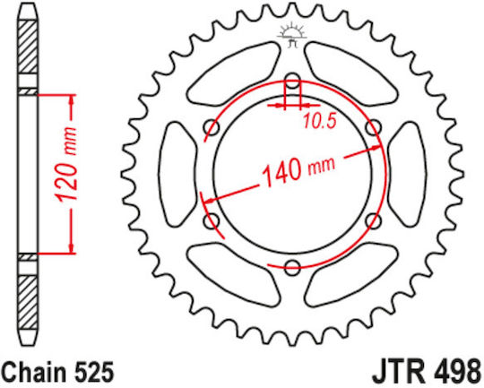 JT Sprockets Rear Sprocket 40 Teeth for Kawasaki Ninja ZX - 6 R 1995-1997