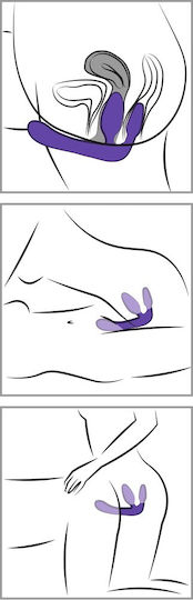 You2Toys Strapless Strap-On Triple Teaser Strapless Strap On με Τριπλό Dildo 20cm σε Μωβ Χρώμα