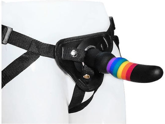 Dream Toys Harness με Dildo 17cm σε Μαύρο Χρώμα