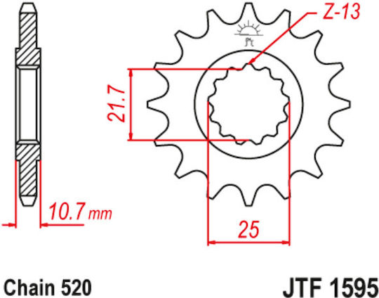 JT Sprockets Front Sprocket (16-520) for Yamaha XJ6 Diversion 2009-2015
