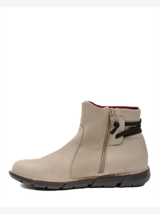 Women's Low Boots with zipper JUMPER 1-749-22516-26 EKROU EKROU