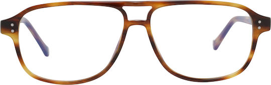 Herren Acetat Brillengestelle Braun Schildpatt HEB210-147