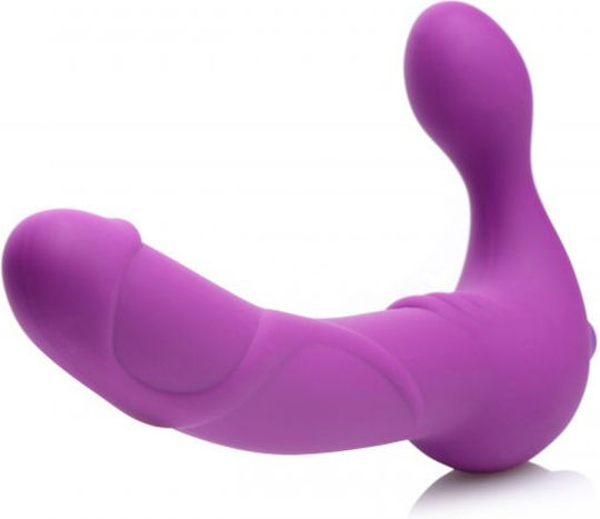 Strap U Royal Revolver Vibrating Strap On Strapless Strap On with Dildo 22cm with Vibration in Purple Color