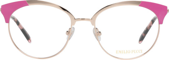 Emilio Pucci Weiblich Metallisch Brillenrahmen Schmetterling Gold EP5086 028
