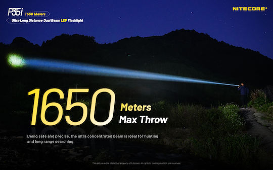 NiteCore Επαναφορτιζόμενος Φακός LED IP68 με Μέγιστη Φωτεινότητα 3000lm P35i