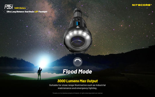 NiteCore Επαναφορτιζόμενος Φακός LED IP68 με Μέγιστη Φωτεινότητα 3000lm P35i