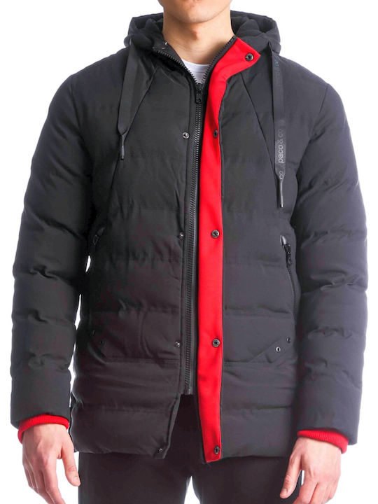 Paco & Co Herren Winter Jacke Puffer Schwarz