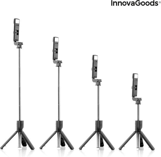 InnovaGoods Tridiex Selfie Stick Cell Phone Tripod Bluetooth with Lighting Black