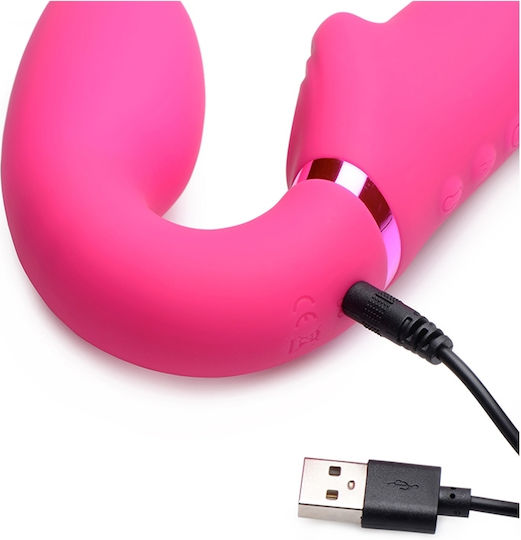 Strap U 10x Ergo-Fit G-Pulse Inflatable & Vibrating Strapless Strap-on Strapless Strap On με Dildo 24.6cm με Δόνηση σε Ροζ Χρώμα