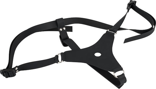 You2Toys Silicone Strap-on Harness με Dildo 17cm σε Μαύρο Χρώμα