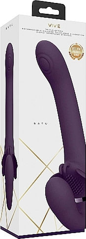 Vive Satu Pulse Wave Strapless Strap On με Dildo 23cm με Δόνηση σε Μωβ Χρώμα