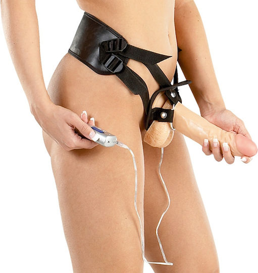 You2Toys Gigolina Vibrating Strap-on Арсенал с Единично Дилдо 22см и Вибрация в Телесен цвят