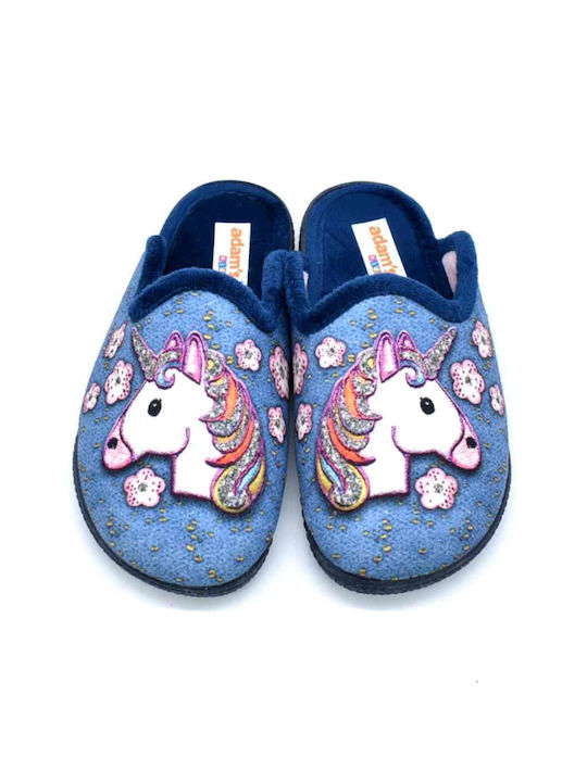 Adam's Shoes Παιδικές Παντόφλες Μπλε Unicorn