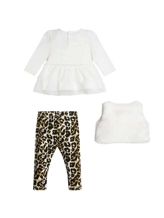 Guess Kids Set with Leggings & Jacket Winter 3pcs White