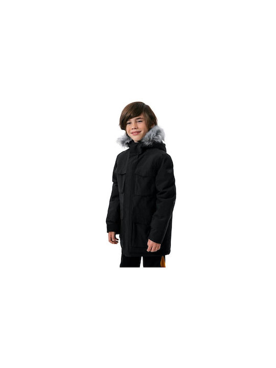 4F Kids Parka Long Hooded Black