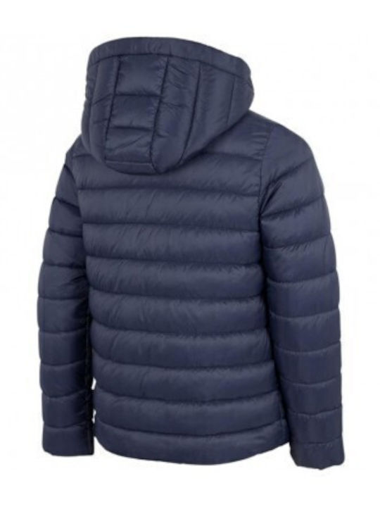 Kids' Quilted Jacket Short with Hood Navy Blue