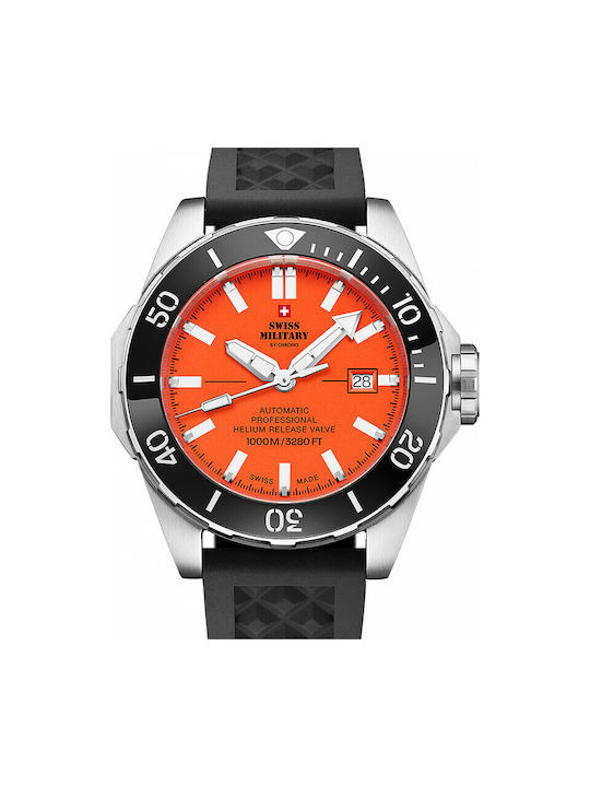 Swiss Military by Chrono Diver Watch Automatic with Black Rubber Strap