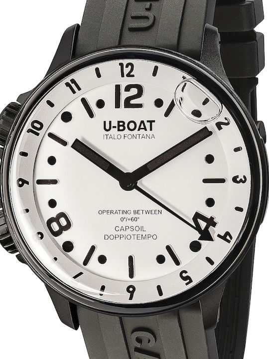 U-Boat Capsoil Doppiotempo DLC Ρολόι Μπαταρίας με Καουτσούκ Λουράκι