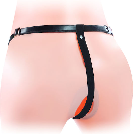 Lovetoy Vibrating Unisex Harness με Dildo σε Μαύρο Χρώμα
