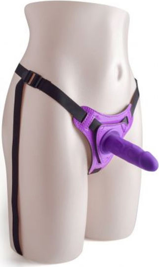 Toyz4lovers Real Safe Hot Stuff Harness με Dildo σε Μωβ Χρώμα