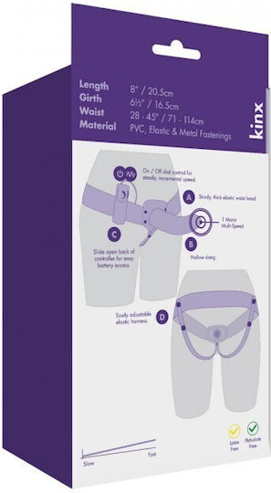 Kinx The Extender Plus Harness with Dildo 20.5cm and Vibration in skin color