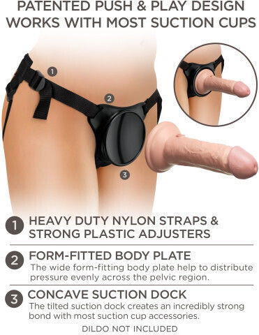Pipedream King Cock Beginner's Body Dock Strap-On Harnașament 13cm în Culoare Negru