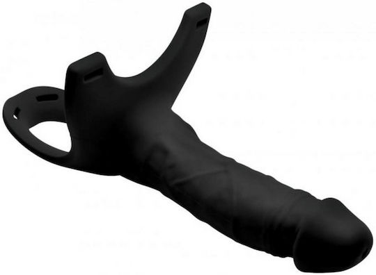 XR Size Matters Hollow Silicone Dildo Strap On Harness with Dildo in Black Color