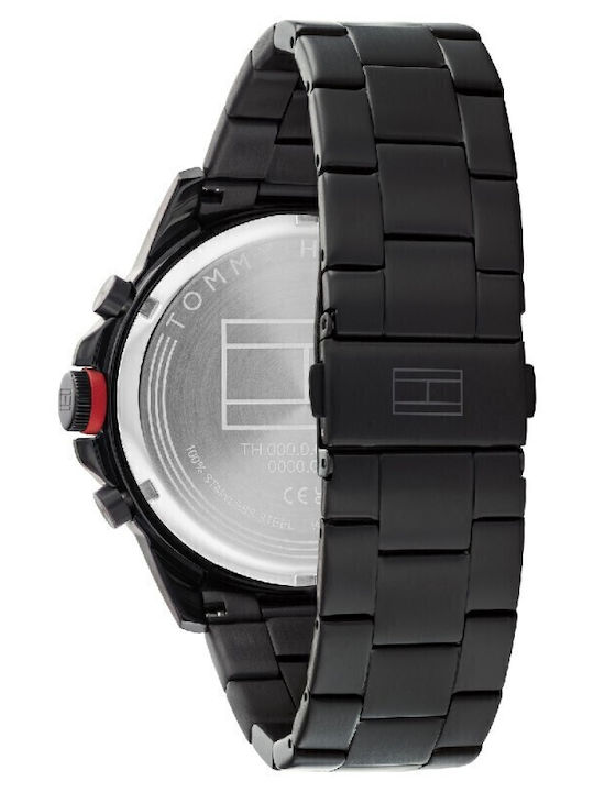 Tommy Hilfiger Blaze Ανδρικό Ρολόι 46mm Χρονογράφος Μπαταρίας με Μαύρο Ατσάλινο Μπρασελέ