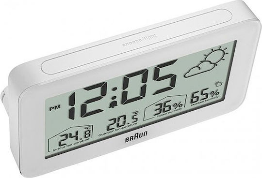 Braun BC 13 Επιτραπέζιο Ψηφιακό Ρολόι με Ξυπνητήρι & Ραδιόφωνο Λευκό BC13WP