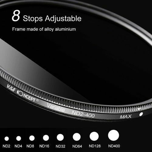 K&F Concept ND2-ND400 Filter Variable ND 46mm for Camera Lenses