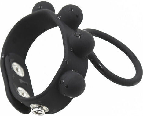 Naughty Toys Cock Ring Cocoș și testicule Silicon Negru