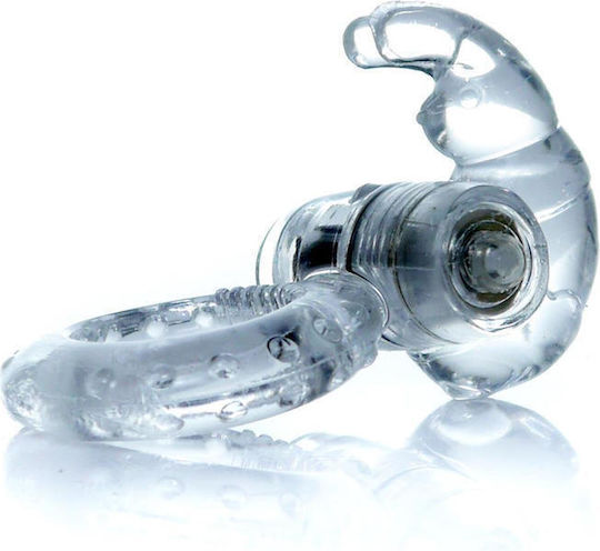 Boss Series Met Rabbit Vibrating Cock Ring Clear