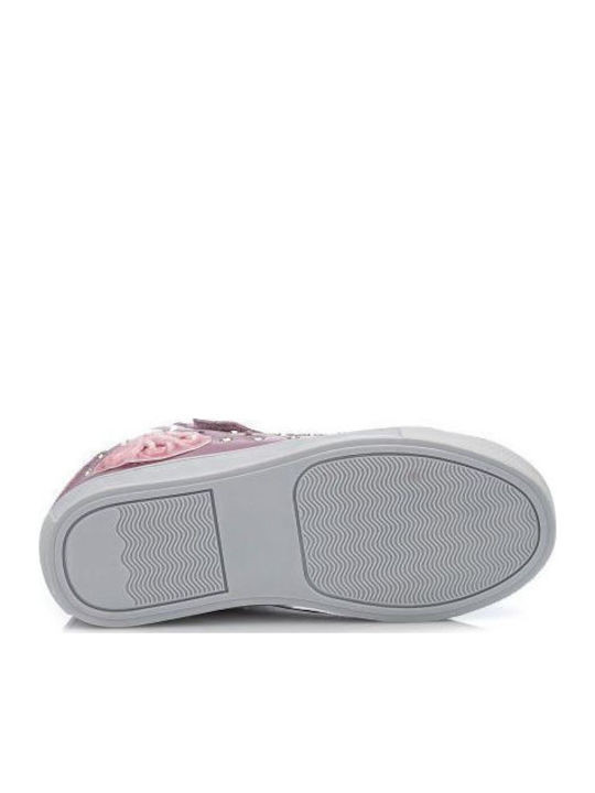 Mille Stelle Kids Sneakers High with Scratch & Lights Pink