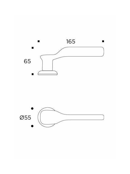 Convex Lever Middle Door with Rosette 2235 2235RORS24S24 Pair with Rosette Chrome key