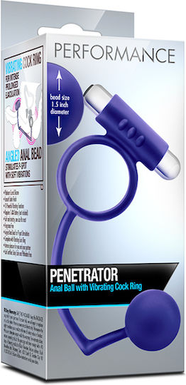 Blush Performance Penetrator Anal Ball & Vibrating Ring Blue
