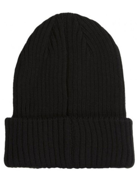 Beanie Ανδρικός Σκούφος με Rib Πλέξη σε Μαύρο χρώμα