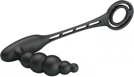 Pretty Love Vibration Penis Sleeve III Vibrating Cock Ring Schwanz mit Analplug Black